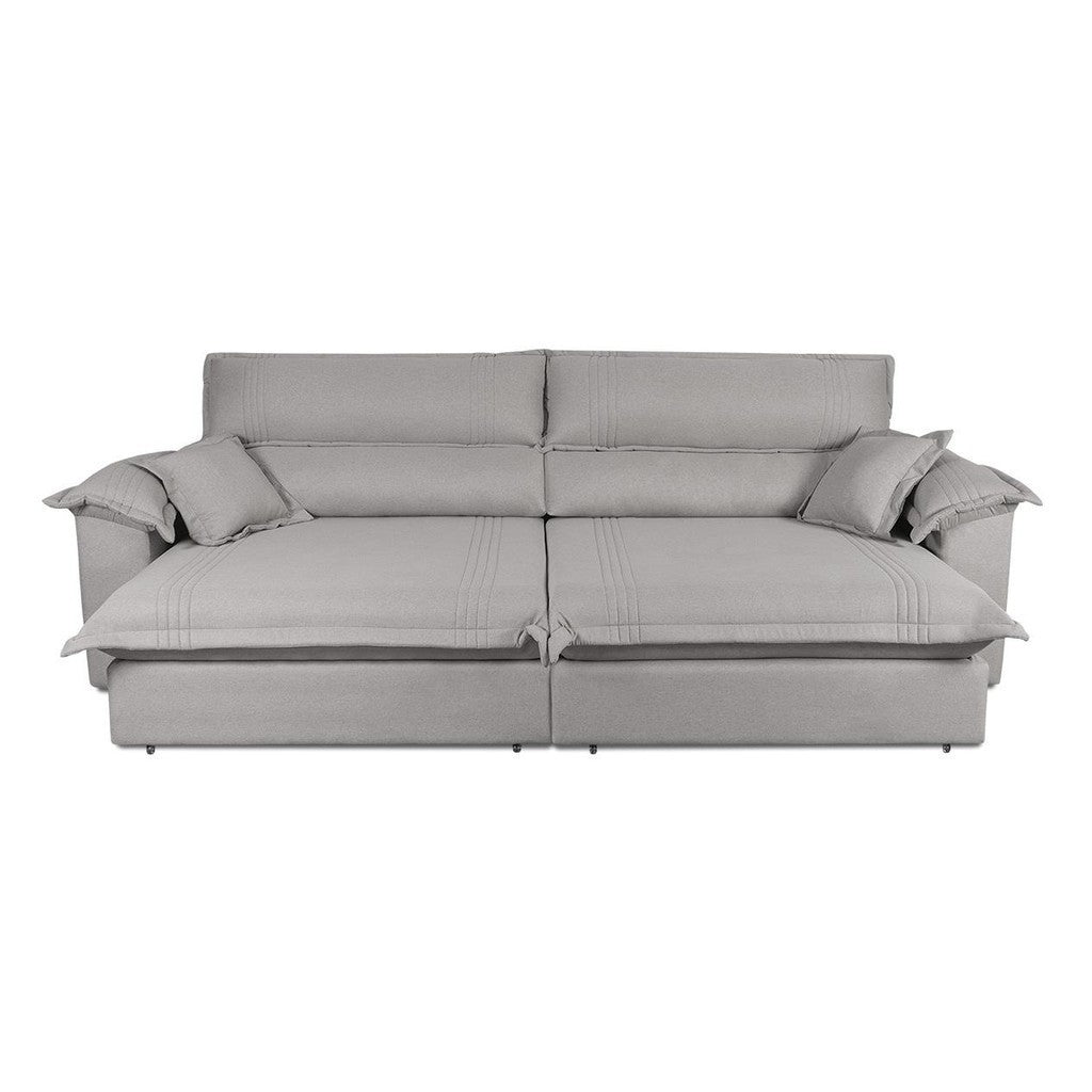 Sofá Retrátil Reclinável 2,50m Nivus Cinza c/ Molas Ensacadas - King House