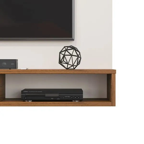 Painel Para Tv até 60 Polegadas Ripado com Nichos Bento Freijó/Off White