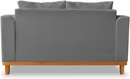 Sofá 2 Lugares Beny Base de Madeira Linho Cotton