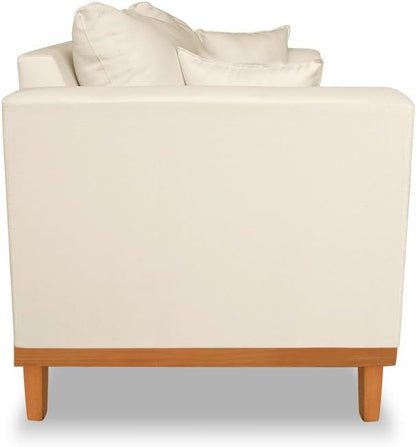 Sofá 2 Lugares Beny Base de Madeira Linho Cotton