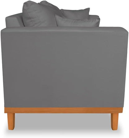 Sofá 2 Lugares Beny Base de Madeira Linho Cotton