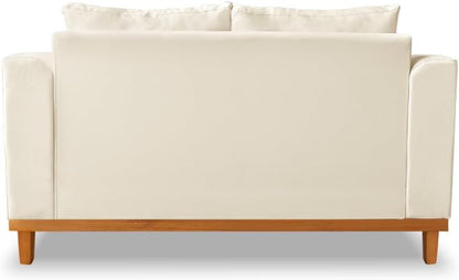 Sofá 2 Lugares Beny Base de Madeira Linho Cotton