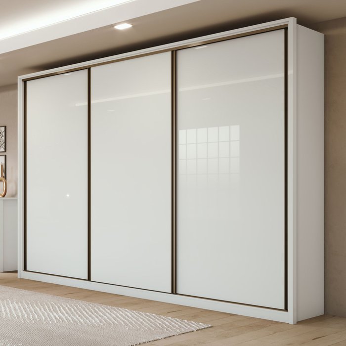 Guarda-Roupa Casal Spazio 3 Portas 6 Gavetas 100% MDF Branco