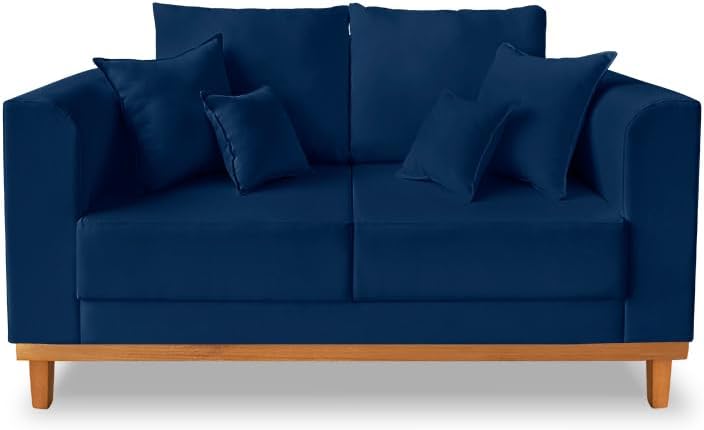 Sofá 2 Lugares Beny Base de Madeira Linho Cotton