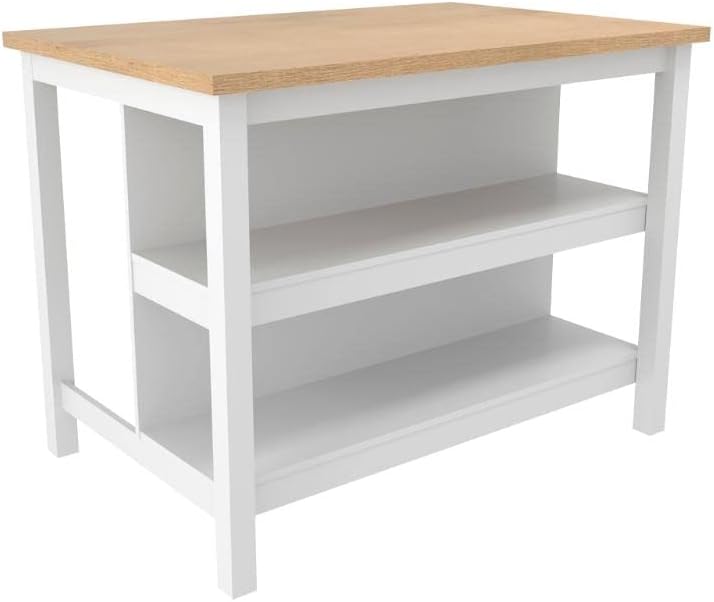 Ilha Cozinha Ditália 2 Prateleiras Preto Cd-1019