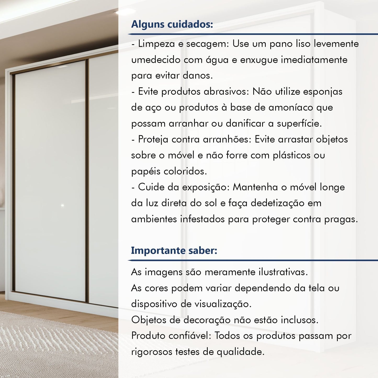 Guarda-Roupa Casal Spazio 3 Portas 6 Gavetas 100% MDF Branco