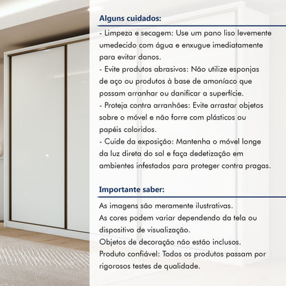 Guarda-Roupa Casal Spazio 3 Portas 6 Gavetas 100% MDF Branco