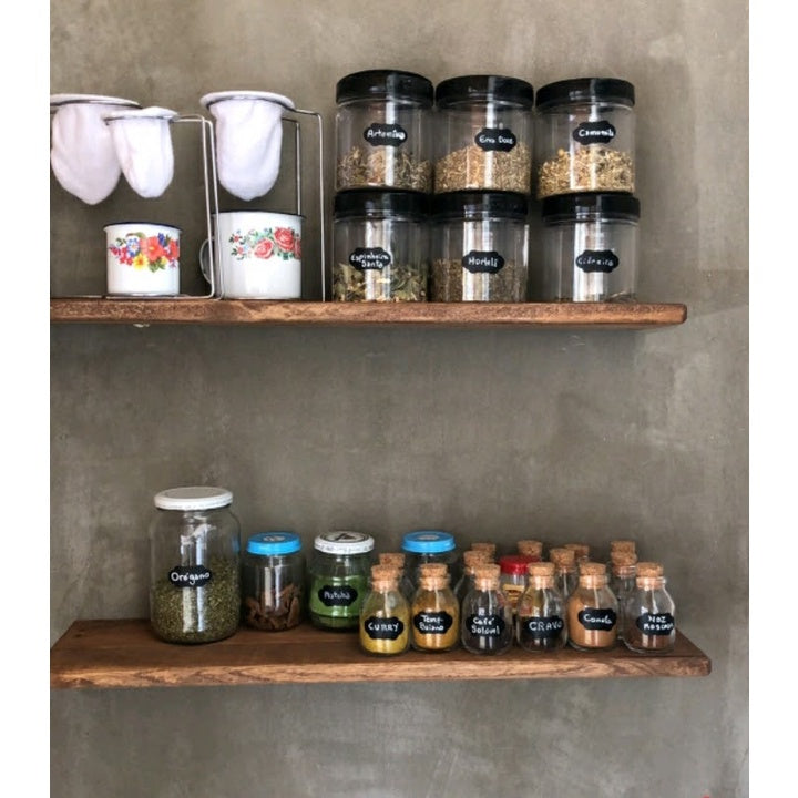 Kit 3 Prateleiras Com Suporte Invisível Madeira Maciça