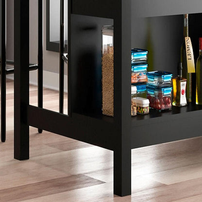 Ilha Cozinha Ditália 2 Prateleiras Preto Cd-1019