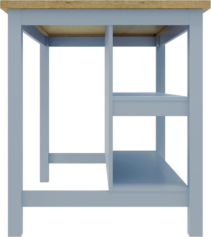 Ilha Cozinha Ditália 2 Prateleiras Preto Cd-1019