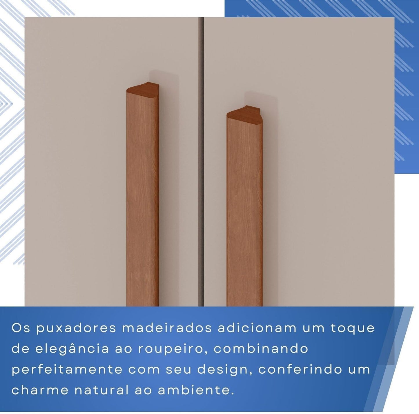 Guarda-roupa Casal 6 Portas 3 Gavetas com Espelho com Pés Roma Espresso Móveis Cinamomo/Off White