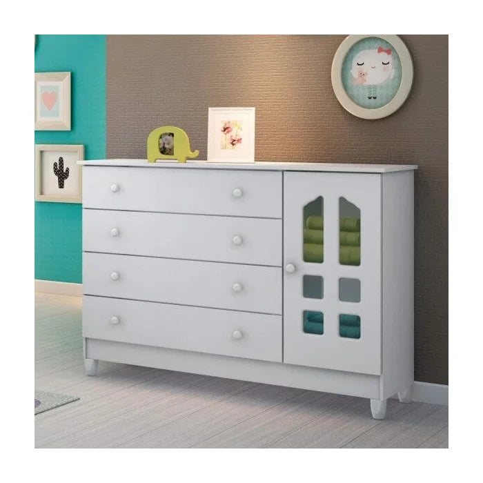 Cômoda Infantil Gran Selena Branco Brilho - Carolina