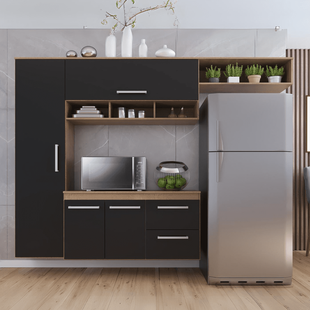 Armário Cozinha Compacta Lua 4 Portas 2 Gavetas