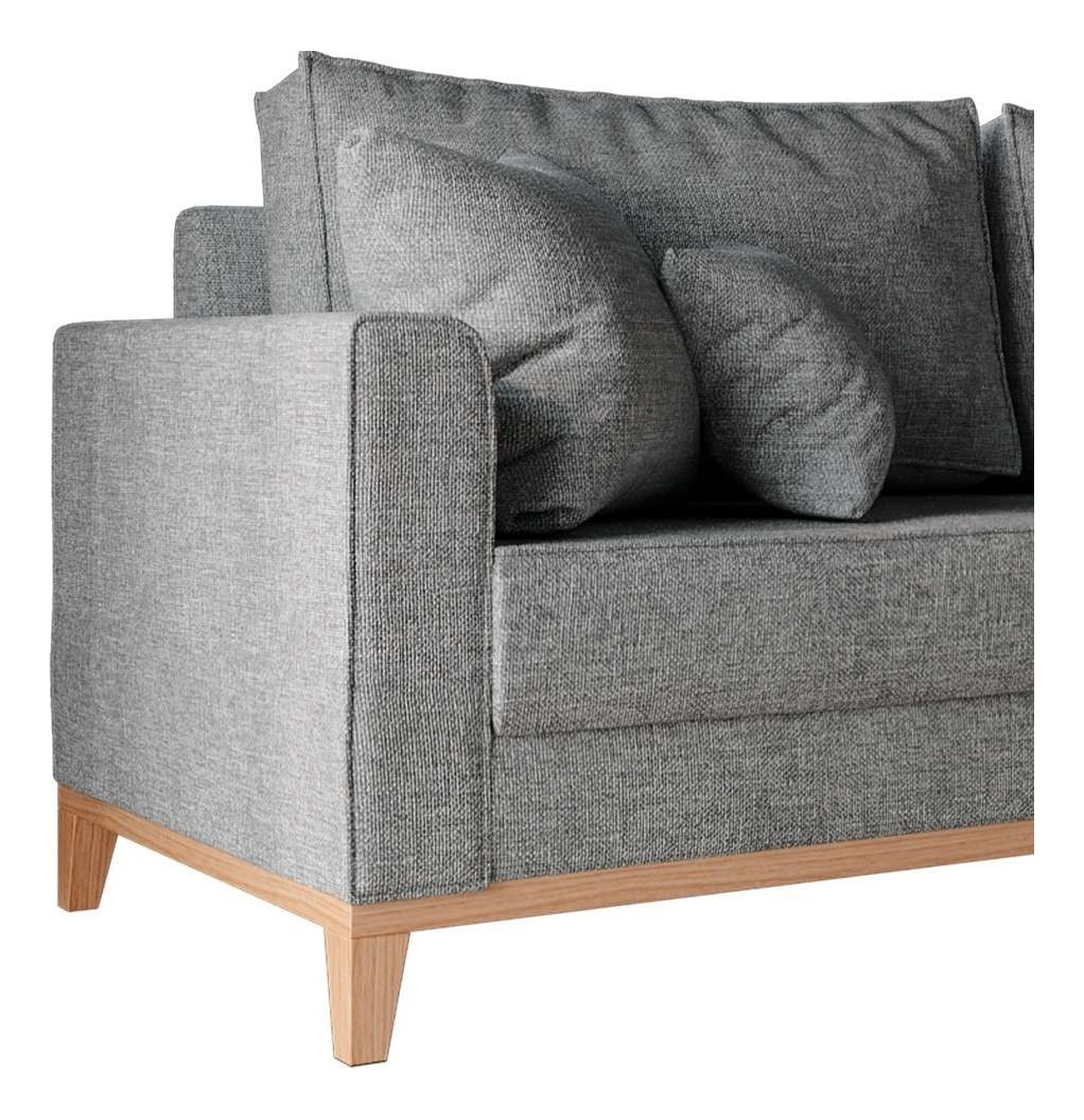 Mobly Beny 180 de 3 cuerpos tela linho color cinza