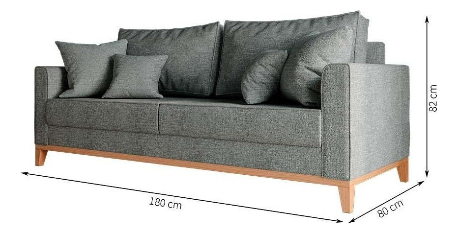 Mobly Beny 180 de 3 cuerpos tela linho color cinza