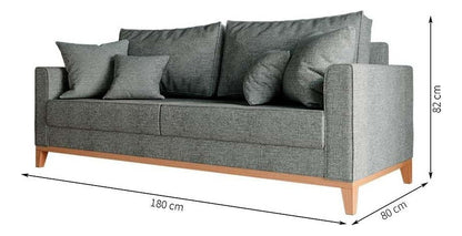 Mobly Beny 180 de 3 cuerpos tela linho color cinza