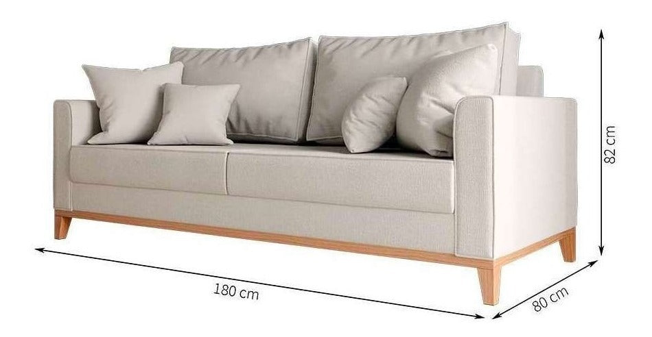 Mobly Beny 180 de 3 cuerpos tela linho color cru