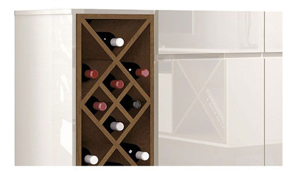 Buffet 3 Portas 3 Gavetas Passion Edn Cor Off White/cedro