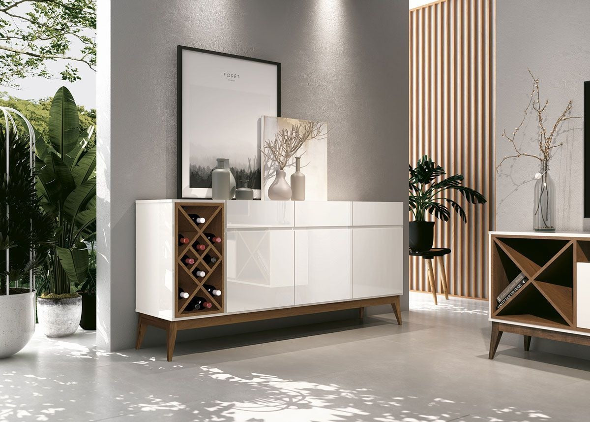 Buffet 3 Portas 3 Gavetas Passion Edn Cor Off White/cedro