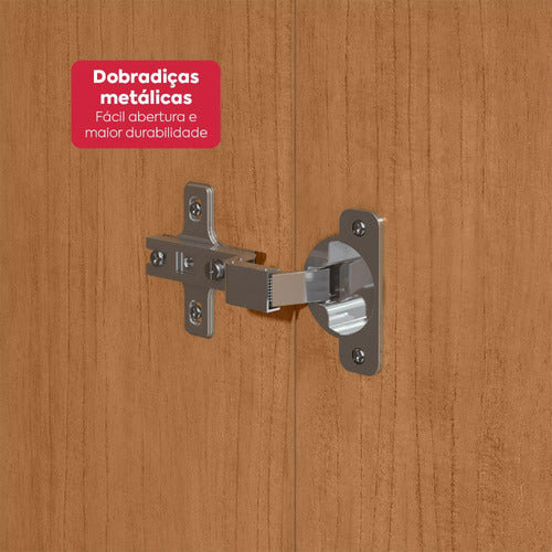 Guarda-roupa Casal Easy Slim 8 Portas Com Espelho Amendoa Clean/Off White