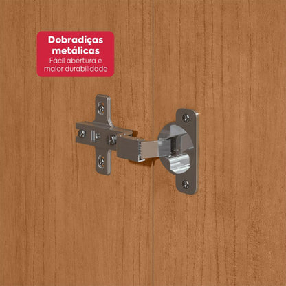 Guarda-roupa Casal Easy Slim 8 Portas Com Espelho Amendoa Clean/Off White