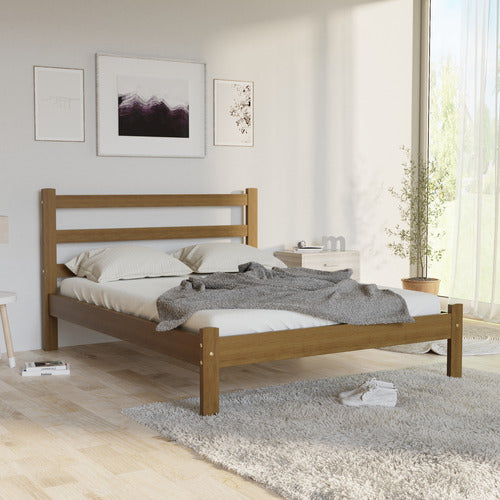 Cama Casal Madeira Maciça Rustica Luiza Móveis Ac
