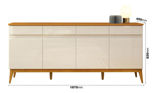 Buffet Aparador Magnum Off White Com Cedro