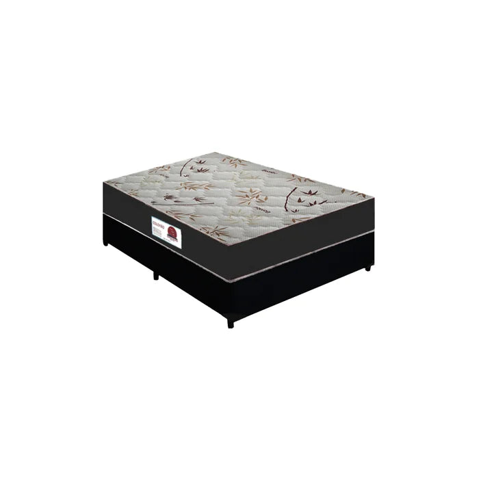 Cama Box Casal + Colchão Top Line Mola Bonnel Serra Negra 60x138x188 Cor:Sintético Preto