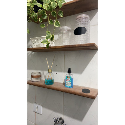 Kit 3 Prateleiras Com Suporte Invisível Madeira Maciça