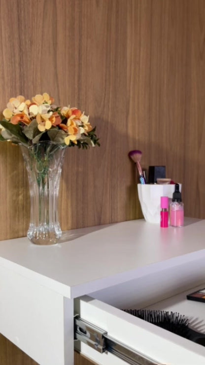 Penteadeira Suspensa com Gaveta Multifuncional Corrediça Organizadora Maquiagens Hall de Entrada