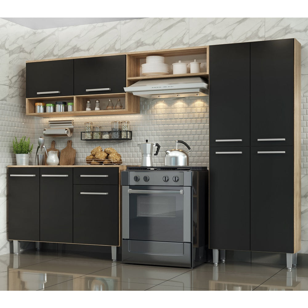 Armário Cozinha Estrela 9 Portas 1 Gaveta Com Balcão