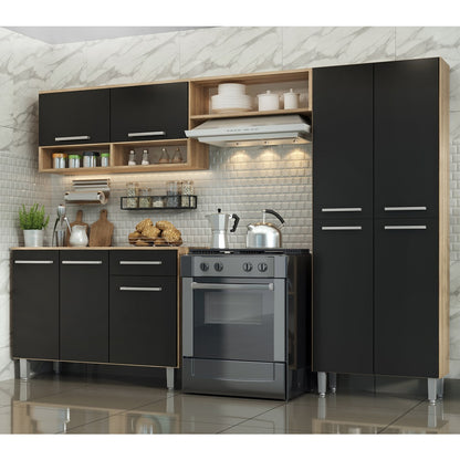 Armário Cozinha Estrela 9 Portas 1 Gaveta Com Balcão