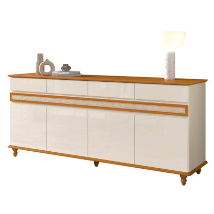 Aparador Buffet 4 Portas 4 Gavetas com Pés em Madeira Maciça Dublin