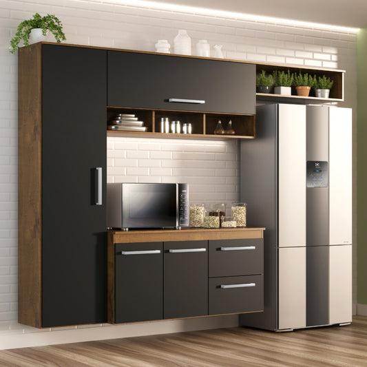 Armário Cozinha Compacta Lua 4 Portas 2 Gavetas