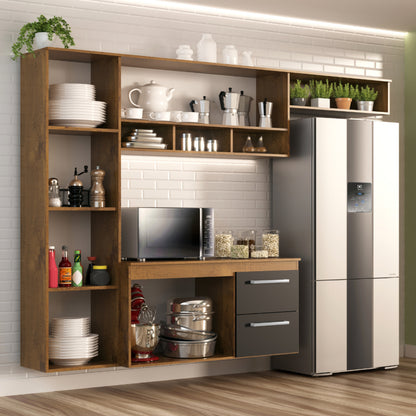 Armário Cozinha Compacta Lua 4 Portas 2 Gavetas