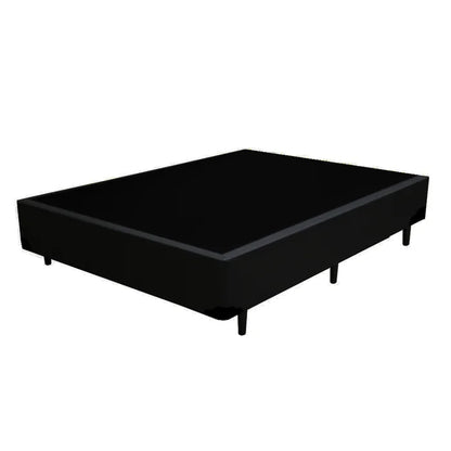 Cama Box Casal + Colchão Top Line Mola Bonnel Serra Negra 60x138x188 Cor:Sintético Preto