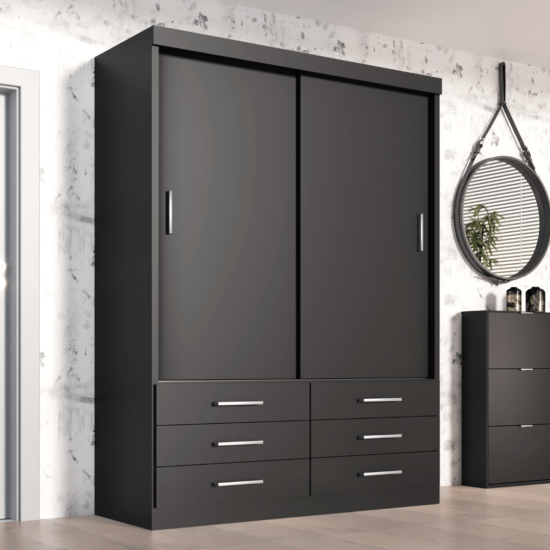 Guarda Roupa Solteiro Capri 2 Portas 6 Gavetas