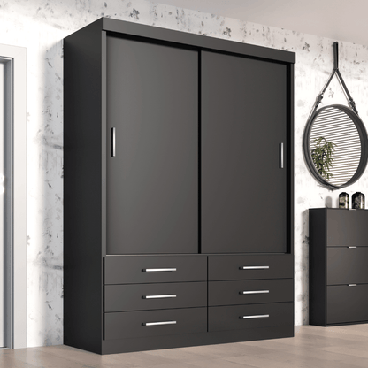 Guarda Roupa Solteiro Capri 2 Portas 6 Gavetas