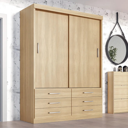 Guarda Roupa Solteiro Capri 2 Portas 6 Gavetas