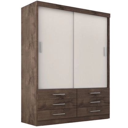 Guarda Roupa Solteiro Capri 2 Portas 6 Gavetas