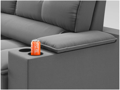 Sofá 3 Lugares Retrátil e Reclinável Tom com Porta-Copos Velosuede 2,05m