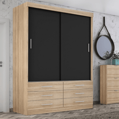 Guarda Roupa Solteiro Capri 2 Portas 6 Gavetas