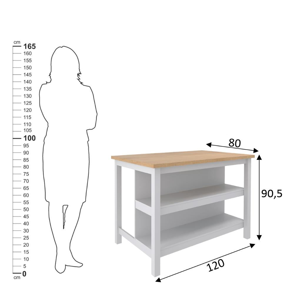 Bancada gourmet ilha cozinha Ditália 2 Prat. Cinza CD-1019
