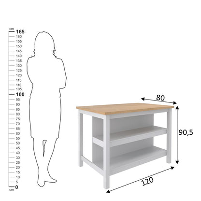 Bancada gourmet ilha cozinha Ditália 2 Prat. Cinza CD-1019