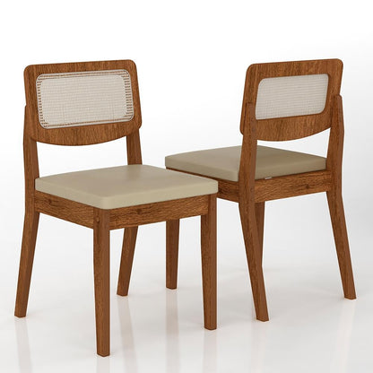 Mesa Com 4 Cadeiras Redonda C/vidro Santorini Fre/off/corino Beg - M.a