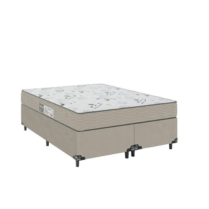 Cama Box Casal Bipartido + Colchão D33 One Face