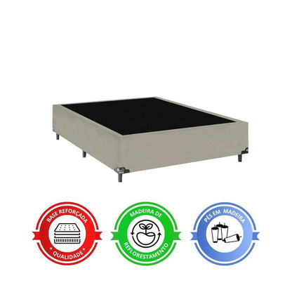 Base Viúva + Colchão D33 One Face - Suede Bege