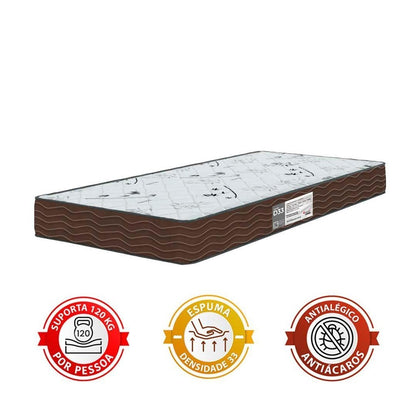 Cama Box Solteiro + Colchão D33 One Face - Suede Marrom
