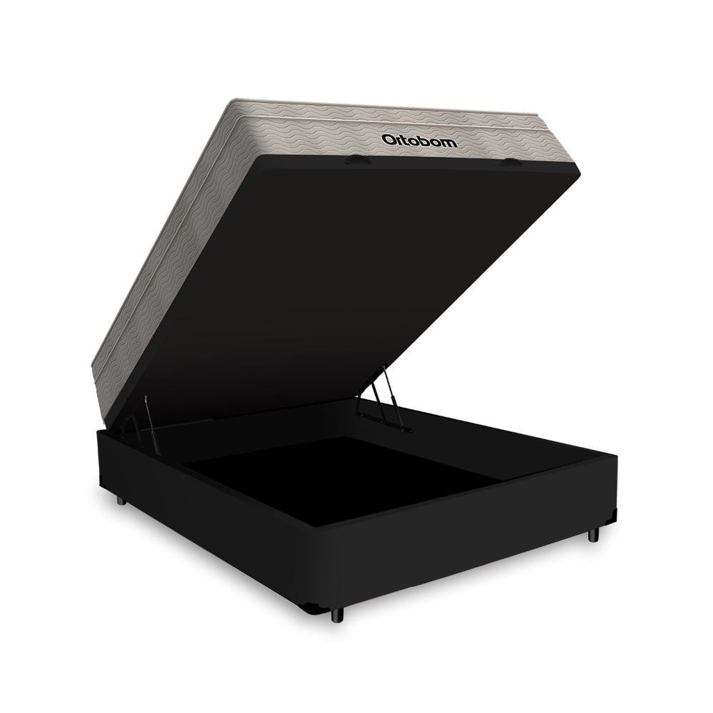 Cama Box Baú Casal + Colchão de Molas Ensacadas Ortobom AirTech SpringPocket 138cm