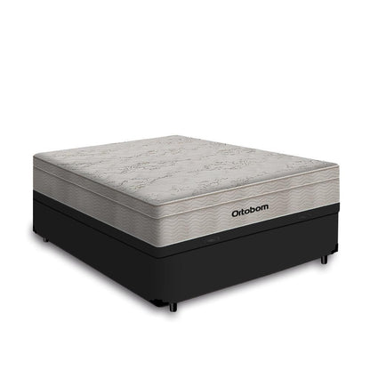 Cama Box Baú Casal + Colchão de Molas Ensacadas Ortobom AirTech SpringPocket 138cm
